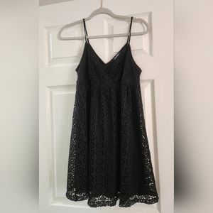 Express black mini eyelet lace dress size small